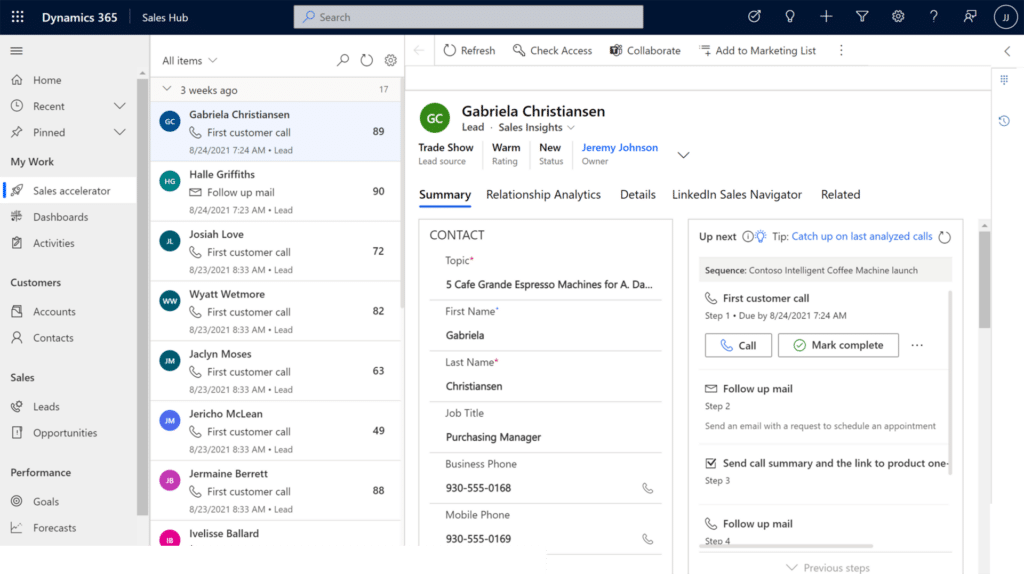 Leverage AI-driven recommendations of the sales accelerator for the next best actions to streamline your sales cycles. Invest your time and resources in high-priority business growth activities that can translate into sales.