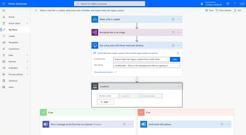 Bridge the gap between modern and legacy systems using no-code robotic process automation (RPA) tools to create and edit desktop flows and automate mundane tasks and processes.