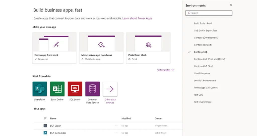 Choose from a variety of data sources and systems you want to integrate using pre-built connectors and create powerful apps that allow your users to interact with data in meaningful ways.